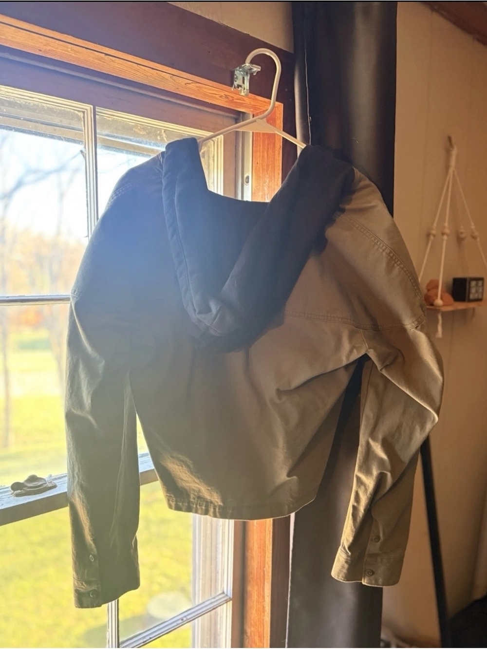 Vans Olive Green Cropped Hooded Jean Jacket - Picture 3 of 4